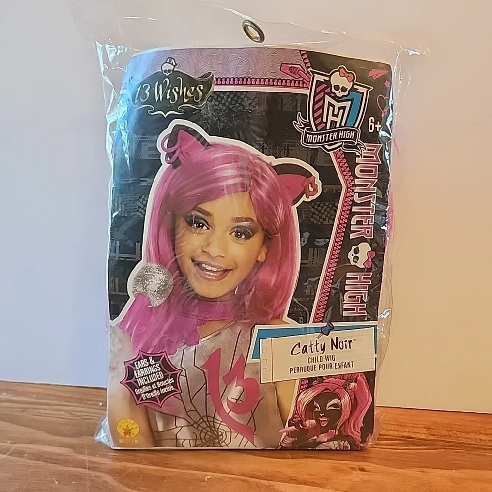 Rubies‎ Monster High CHATTY NOIR Child's Halloween Wig Ears & Earrings New